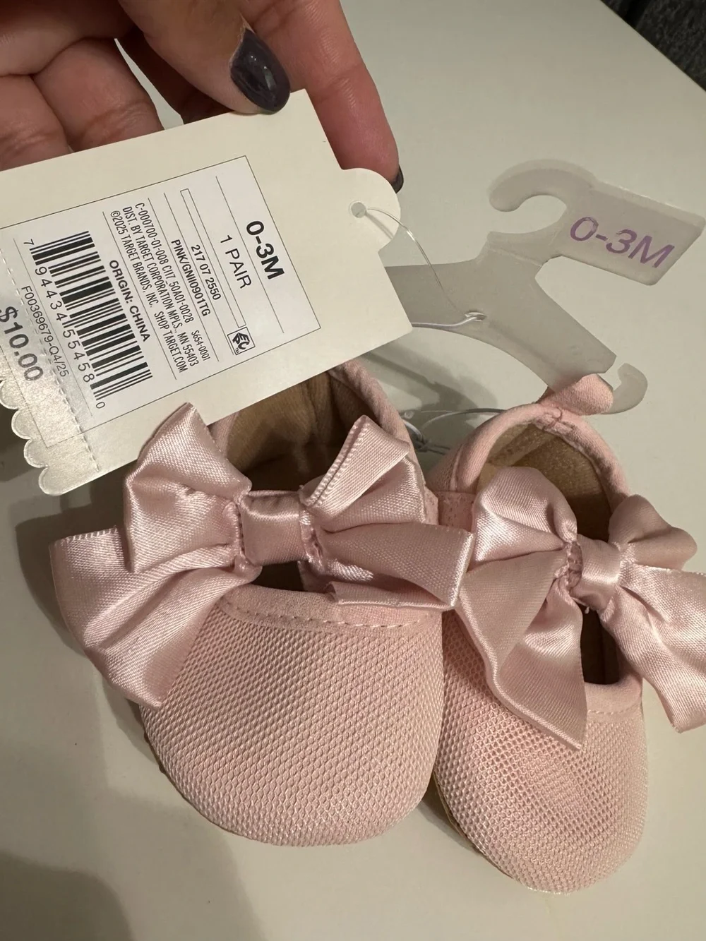cloud island Light Pink Bow Baby Mary Jane Shoes